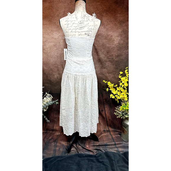 St Roche Benedict Removable Straps Eyelet Detail Dress Vanilla 2 - Picture 9 of 15